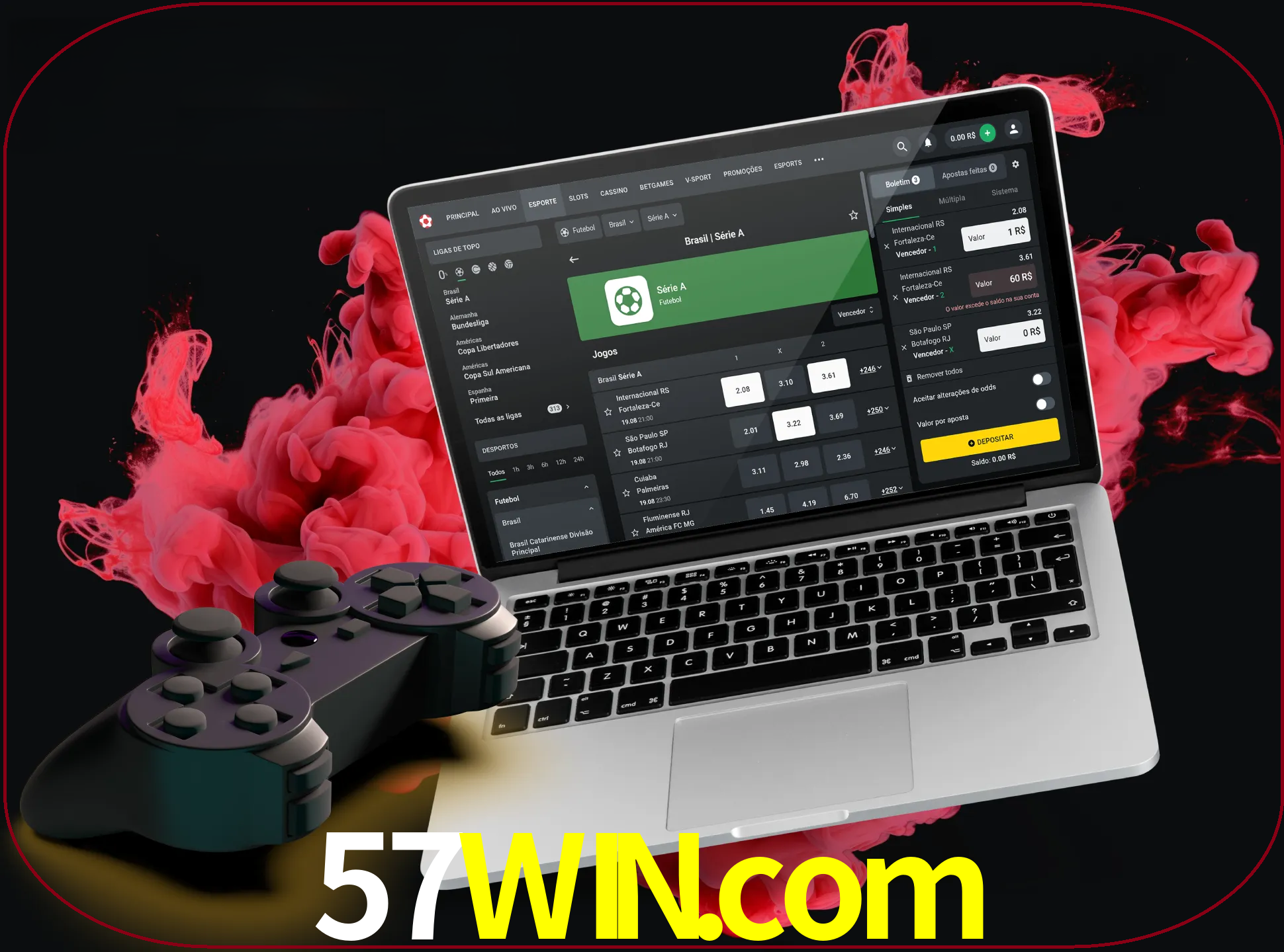 Visite a secção especial de jogos de vídeo em 57win para descobrir em que jogos pode apostar e ganhar muito dinheiro.