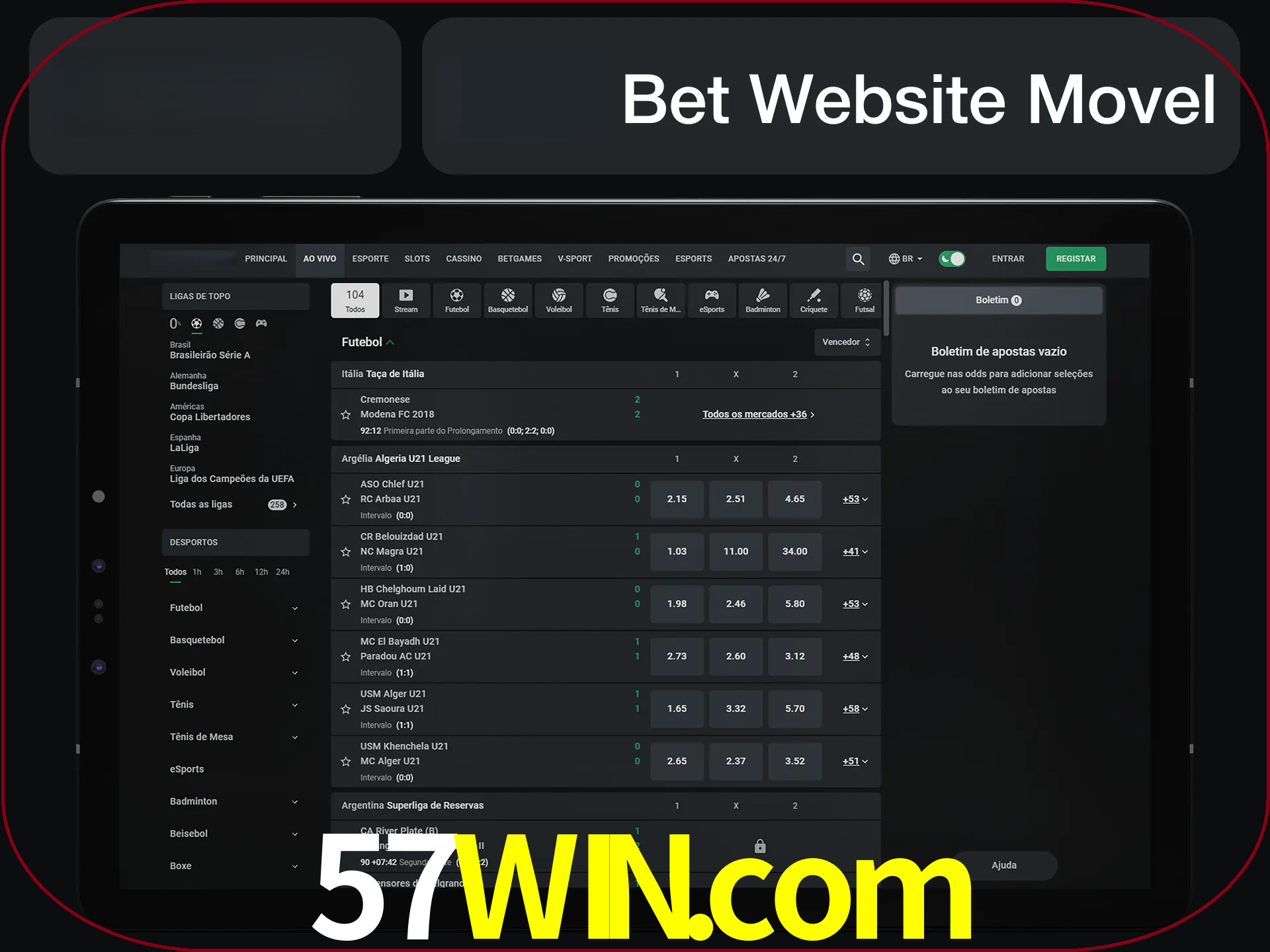 Use nosso website em qualquer dispositivo.